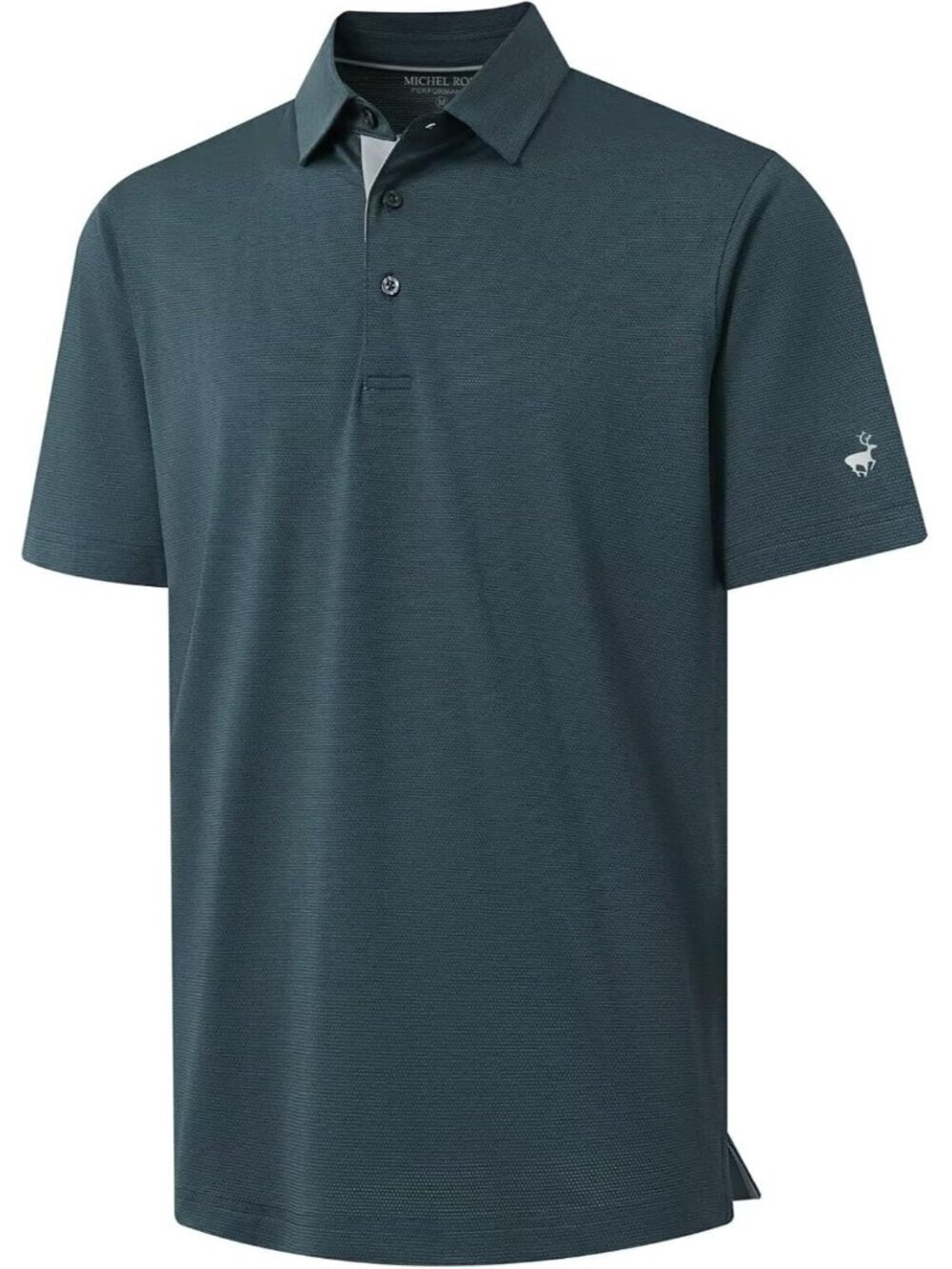 Mens Jungle Green Heather Golf Short Sleeve Quick Dry Active Golf Polo Shirts
